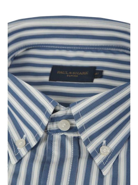 Camicia Paul & Shark Supima Blu Rigato